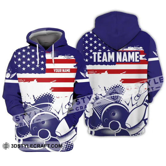 Unisex Shirt - Custom Name And Team Name Shirt, America Bowling Lover style option 3