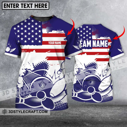 Unisex Shirt - Custom Name And Team Name Shirt, America Bowling Lover style option 1