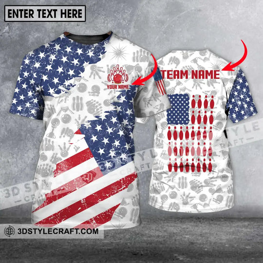 Unisex Shirt - Custom Name And Team Name Shirt, America Bowling Lover Shirt style option 1