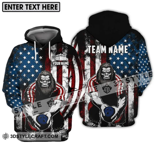 Unisex Shirt - Custom Name And Team Name Shirt, America King Kong Bowling Shirt style option 3