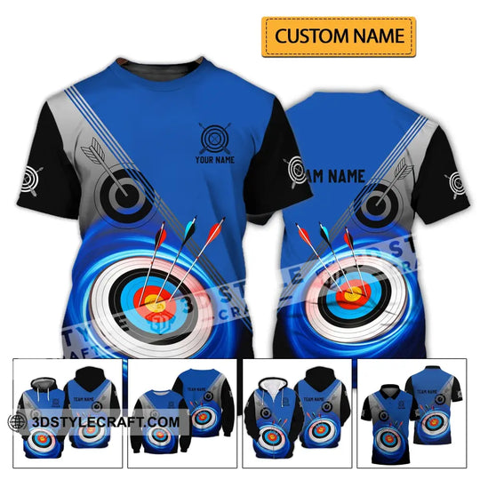 Unisex Shirt - Custom Name And Team Name Shirt - Archery Lover Blue Shirt style option 2