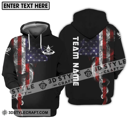 Unisex Shirt - Custom Name And Team Name Billiard Shirt, America Flag Billiard Shirt style option 3
