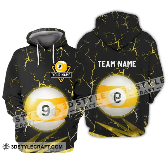Unisex Shirt - Custom Name And Team Name Shirt - Billiard Ball Number 9 style option 3
