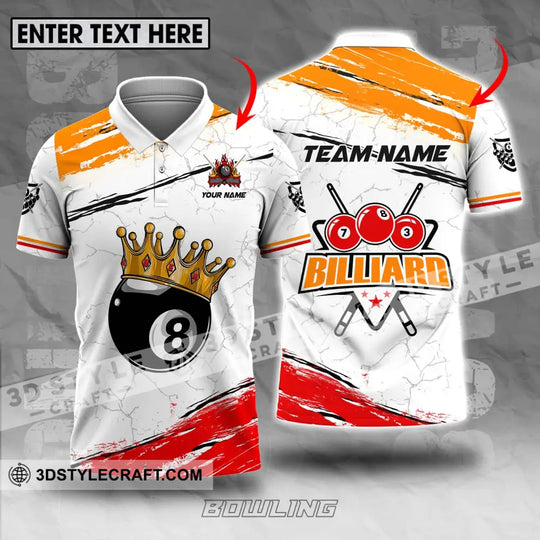 Unisex Shirt - Custom Name And Team Name Billiard Shirt, Billiard Crown style option 1