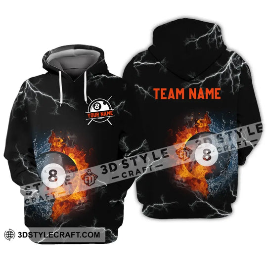 Unisex Shirt - Custom Name And Team Name Shirt - Billiard Fire And Water style option 3