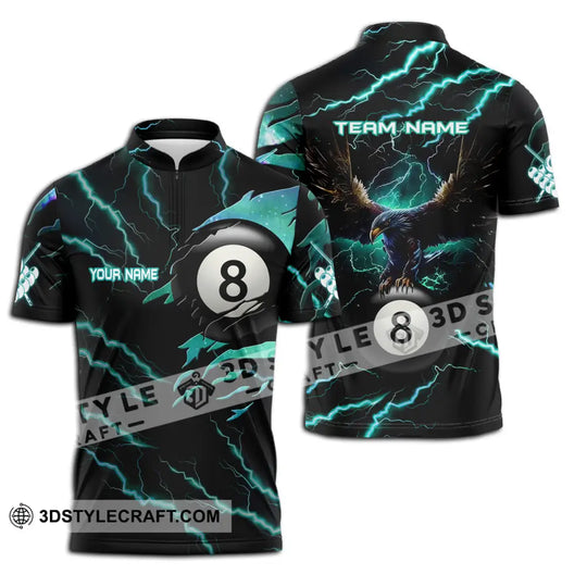 Unisex Shirt - Custom Name And Team Name Billiard Green Lightning style option 3