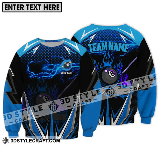 Unisex Shirt - Custom Name And Team Name Billiard Lover Shirt, Billiard Blue style option 4