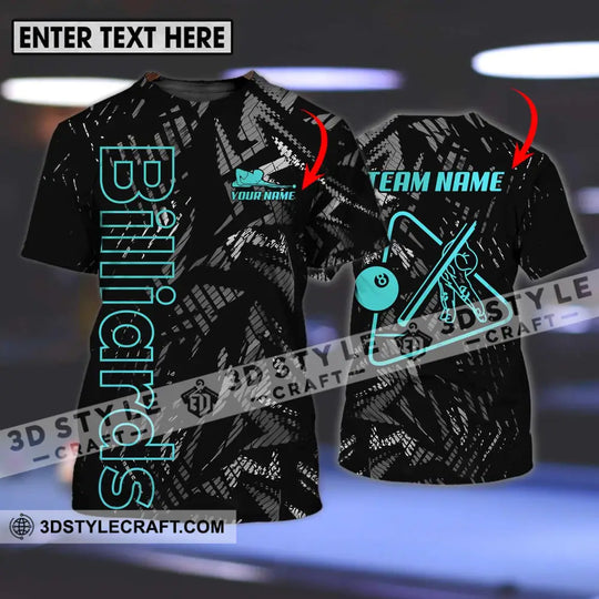 Unisex Shirt - Custom Name And Team Name Billiards Shirt, Dark Color style option 1