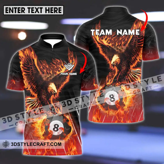 Unisex Shirt - Custom Name And Team Name Billiards Shirt, Fire Eagle style option 1