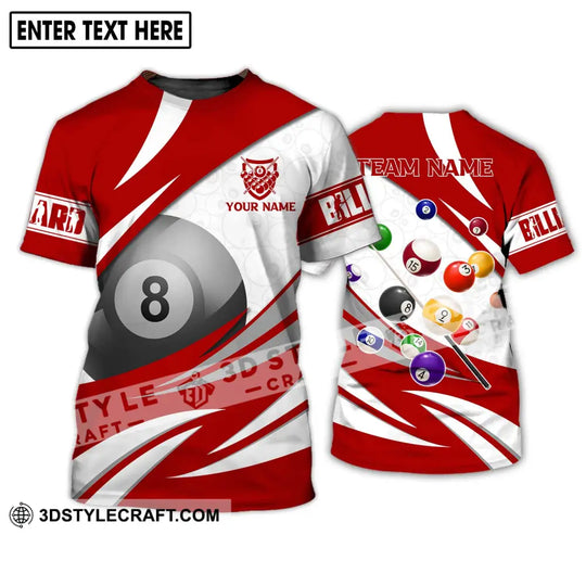 Unisex Shirt - Custom Name And Team Name Billiards Shirt - Billiards Hoodie Polo Shirt - Billiards Lover Gift - Billiards Lover Shirt style option 2