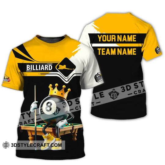 Unisex Shirt, Custom Name and Team Name Billiards Shirt, Billiards Polo Long Sleeve, Billiards Lover, Billiards T-Shirt style option 2