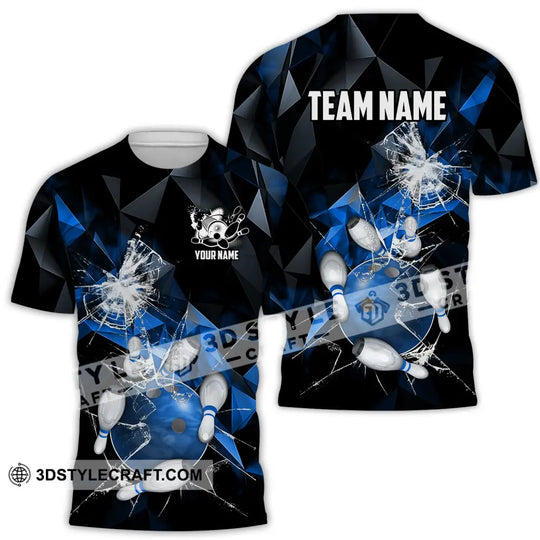 Unisex Shirt - Custom Name And Team Name Shirt, Blue Glasses Bowling style option 2
