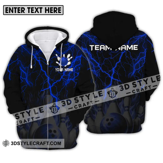 Unisex Shirt - Custom Name And Team Name Shirt, Blue Thunder Bowling style option 2