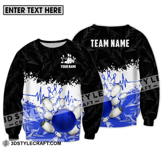 Unisex Shirt - Custom Name And Team Name Shirt, Bowling Heartbeat style option 4