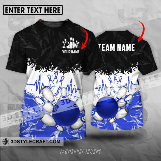 Unisex Shirt - Custom Name And Team Name Shirt, Bowling Heartbeat style option 1