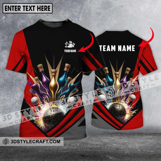Unisex Shirt - Custom Name And Team Name Shirt - Bowling Hoodie Polo Shirt - Bowling Lover Gift - Bowling Player Shirt style option 1
