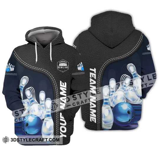 Unisex Shirt - Custom Name And Team Name Bowling Shirt, Ice Pins Blue Ball style option 3