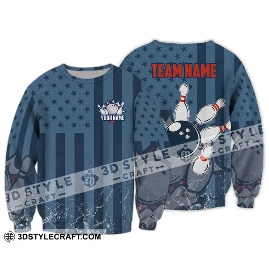 Unisex Shirt - Custom Name And Team Name Shirt, Bowling Navy Ball Shirt style option 4