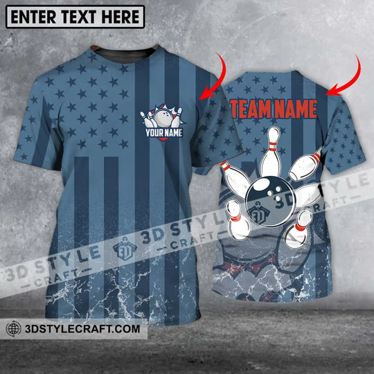 Unisex Shirt - Custom Name And Team Name Shirt, Bowling Navy Ball Shirt style option 1