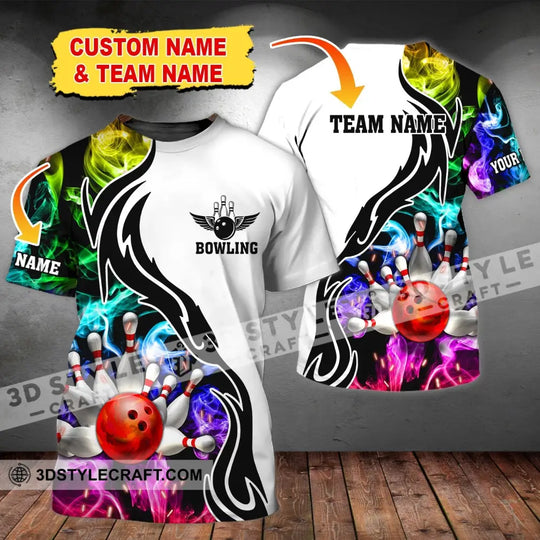 Unisex Shirt, Custom Name and Team Name Bowling Polo Shirt, Bowling Club Uniform, Bowling T-Shirt style option 2