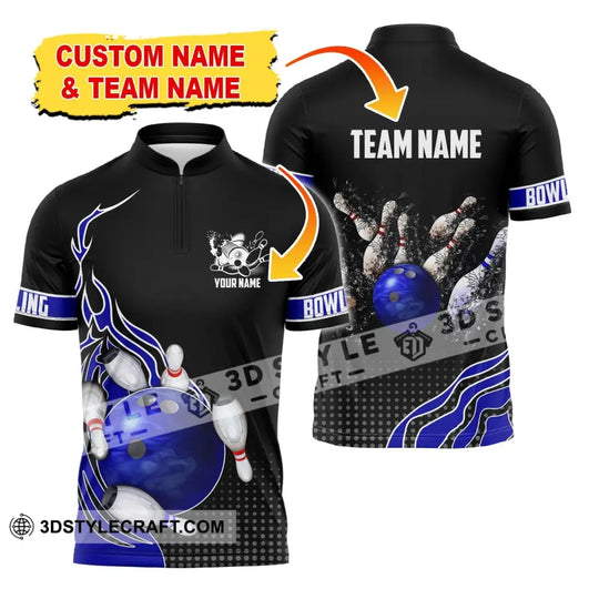 Unisex Shirt, Custom Name and Team Name Bowling Polo Shirt, Bowling Club Uniform, Bowling T-Shirt style option 1