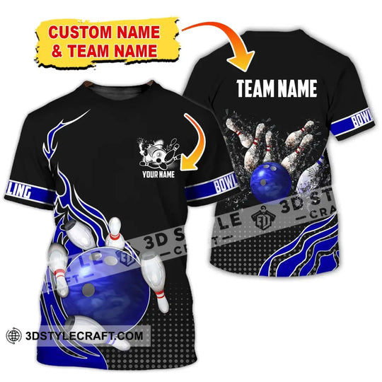 Unisex Shirt, Custom Name and Team Name Bowling Polo Shirt, Bowling Club Uniform, Bowling T-Shirt style option 2