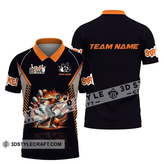 Unisex Shirt, Custom Name and Team Name Bowling Polo Shirt, Let's Bowl, Bowling T-Shirt, Bowling Hoodie Long Sleeve Shirt style option 4