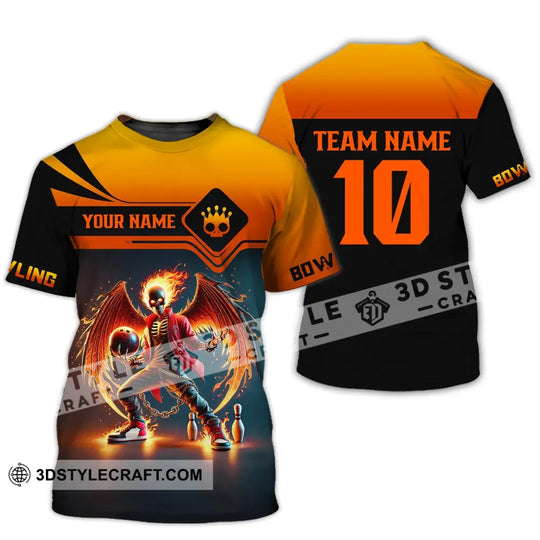 Unisex Shirt, Custom Name and Team Name Bowling Shirt, Bowling Polo Long Sleeve, Bowling Love T-Shirt style option 2