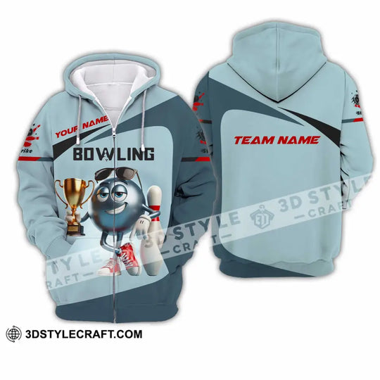 Unisex Shirt, Custom Name and Team Name Bowling Shirt, Bowling Polo Long Sleeve, Bowling Love T-Shirt style option 3