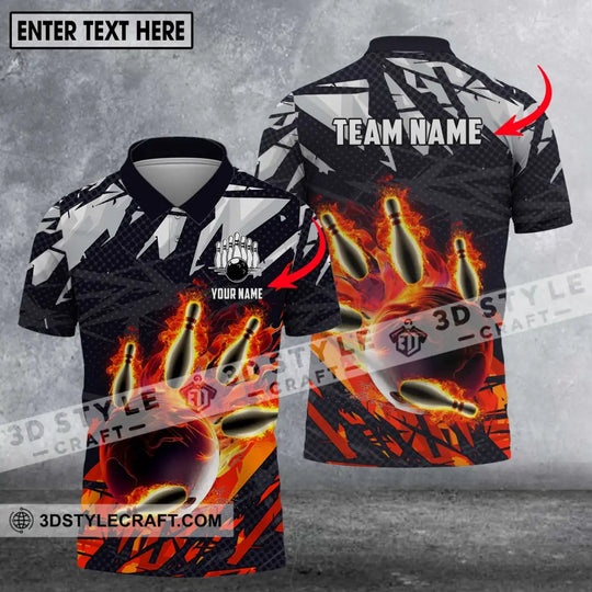 Unisex Shirt - Custom Name And Team Name Shirt - Bowling Polo Shirt - Bowling Lover Gift - Bowling Shirt style option 1