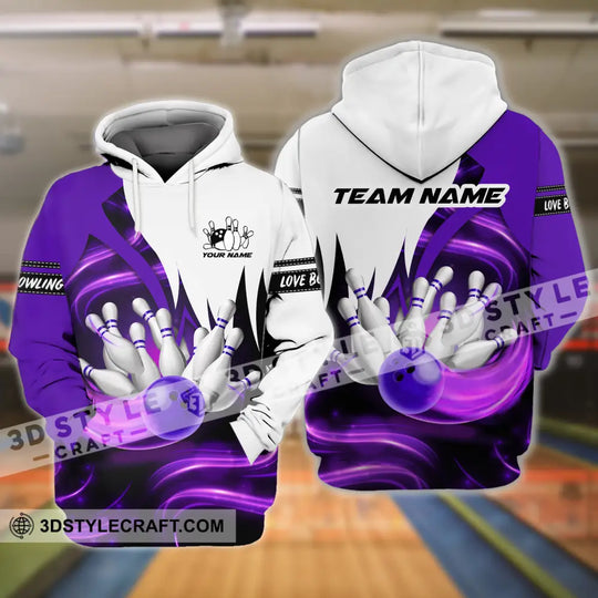 Unisex Shirt - Custom Name And Team Name Shirt, Bowling Purple Motifs style option 4