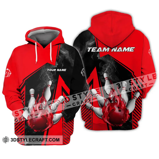 Unisex Shirt - Custom Name And Team Name Bowling Sport Shirt, Red Ball style option 4