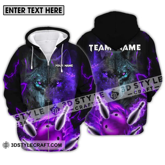 Unisex Shirt - Custom Name And Team Name Shirt, Bowling Wolf style option 2