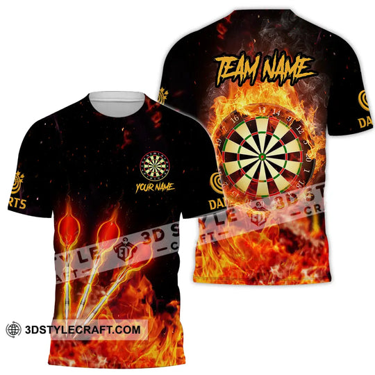 Unisex Shirt - Custom Name And Team Name Burning Darts Shirt style option 2