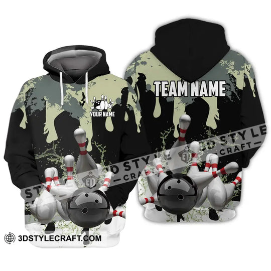 Unisex Shirt - Custom Name And Team Name, Camouflage Color Shirt For Bowling Lover style option 3