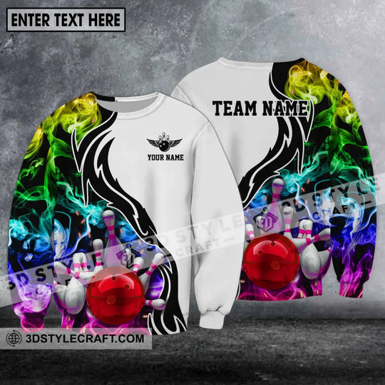 Unisex Shirt - Custom Name And Team Name Shirt, Colorful Bowling Lover Shirt style option 4