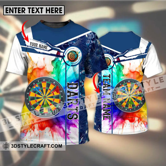 Unisex Shirt - Custom Name And Team Name Shirt, Colorful Darts style option 1