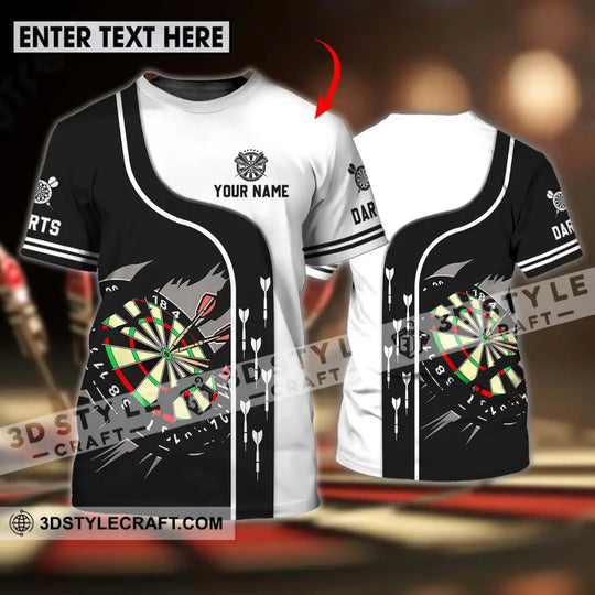 Unisex Shirt - Custom Name And Team Name Darts Shirt, Black And White style option 1