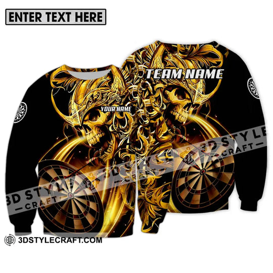 Unisex Shirt - Custom Name And Team Name Darts Shirt, Gold Darts style option 4