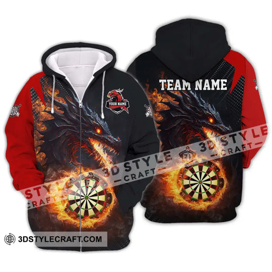 Unisex Shirt - Custom Name And Team Name Shirt, Fire Dragon Darts Shirt style option 2