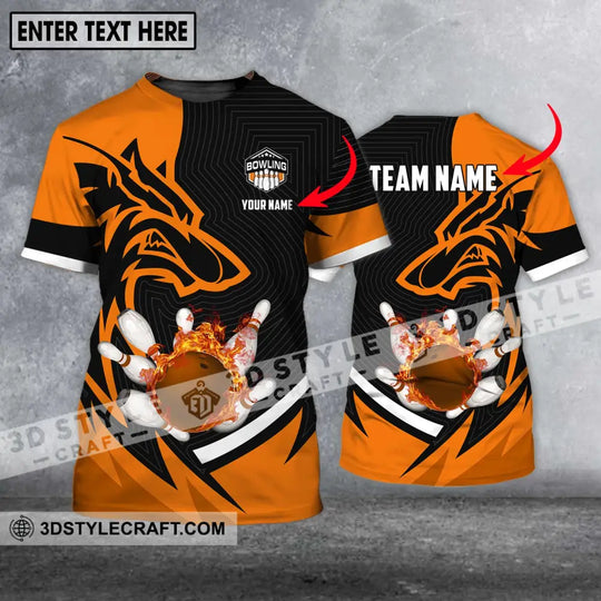 Unisex Shirt - Custom Name And Team Name Shirt, Fire Wolf Bowling Shirt style option 1
