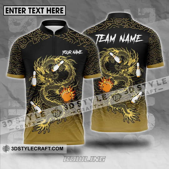 Unisex Shirt - Custom Name And Team Name Shirt For Bowling Lover, Dragon Bowling style option 1