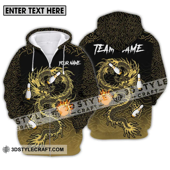 Unisex Shirt - Custom Name And Team Name Shirt For Bowling Lover, Dragon Bowling style option 2
