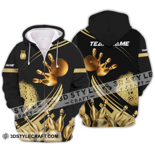 Unisex Shirt - Custom Name And Team Name Shirt, Golden Bowling Shirt style option 2