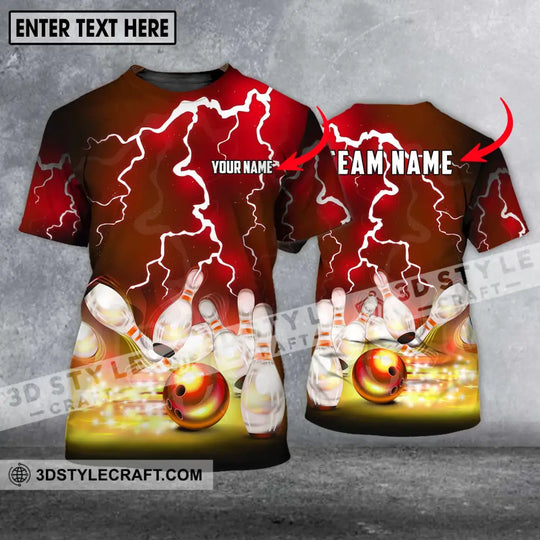 Unisex Shirt - Custom Name And Team Name Shirt, Golden Thunder Bowling Lover Shirt style option 1