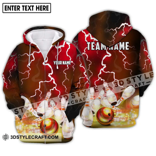 Unisex Shirt - Custom Name And Team Name Shirt, Golden Thunder Bowling Lover Shirt style option 2