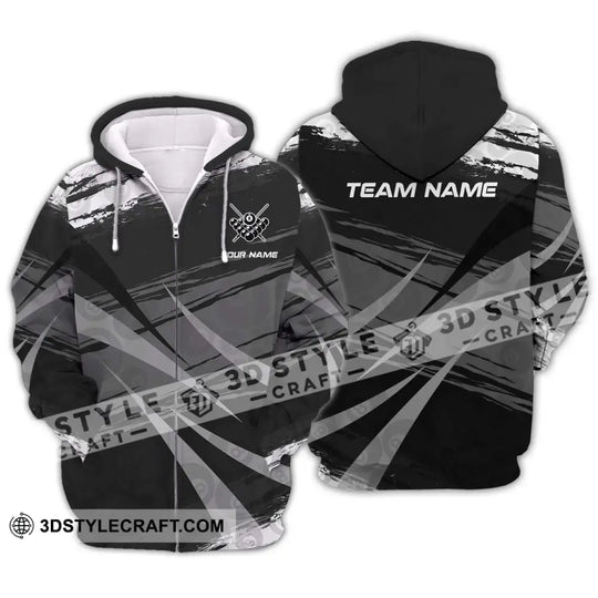 Unisex Shirt - Custom Name And Team Name Shirt, Gray Black Scratches Billiard Shirt style option 2