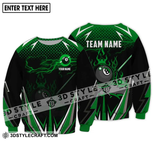 Unisex Shirt - Custom Name And Team Name Shirt, Green Poison Billiard Shirt style option 4