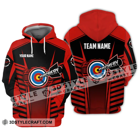 Unisex Shirt - Custom Name And Team Name Shirt, Red Archery style option 3