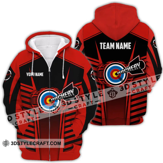 Unisex Shirt - Custom Name And Team Name Shirt, Red Archery style option 4